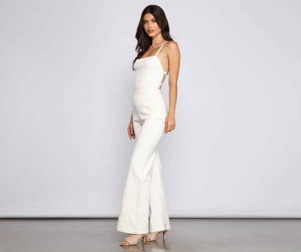 Retro Icon Lace Up Denim Jumpsuit - Image 8