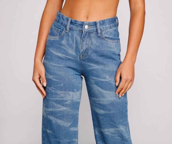 High-Rise Bleached Dye Straight Leg Jeans - Image 4