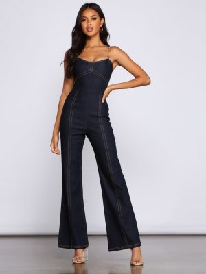 Retro Style Moment Denim Jumpsuit
