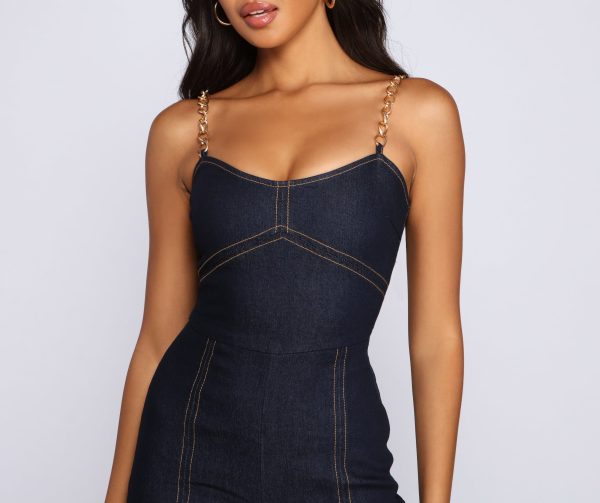 Retro Style Moment Denim Jumpsuit - Image 3