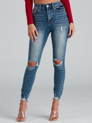 Taylor Distressed Cropped Skinny Jeans
