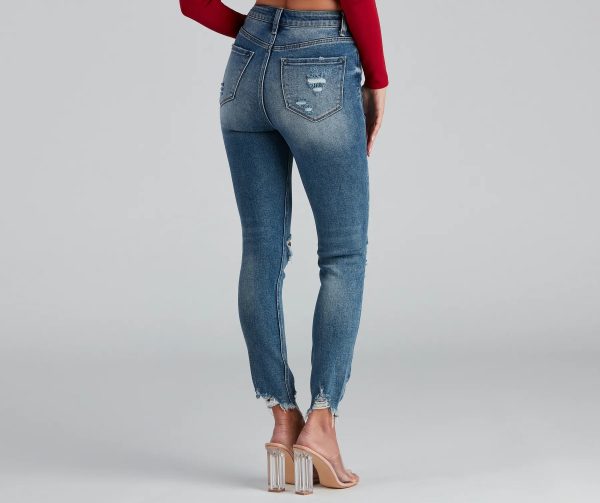 Taylor Distressed Cropped Skinny Jeans - Image 2