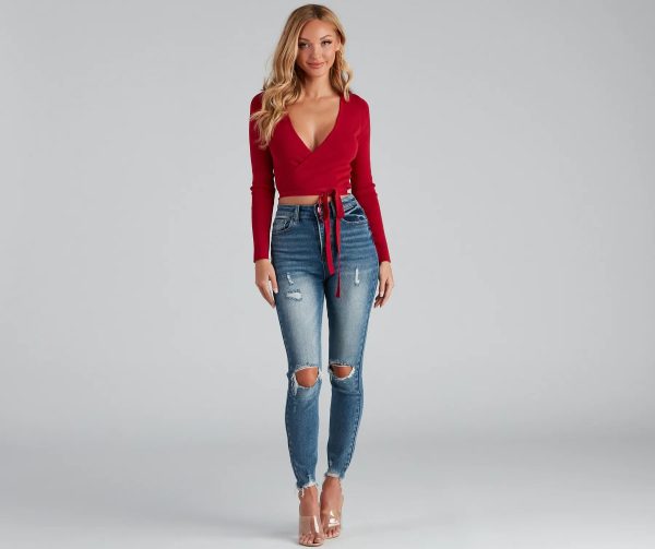 Taylor Distressed Cropped Skinny Jeans - Image 3
