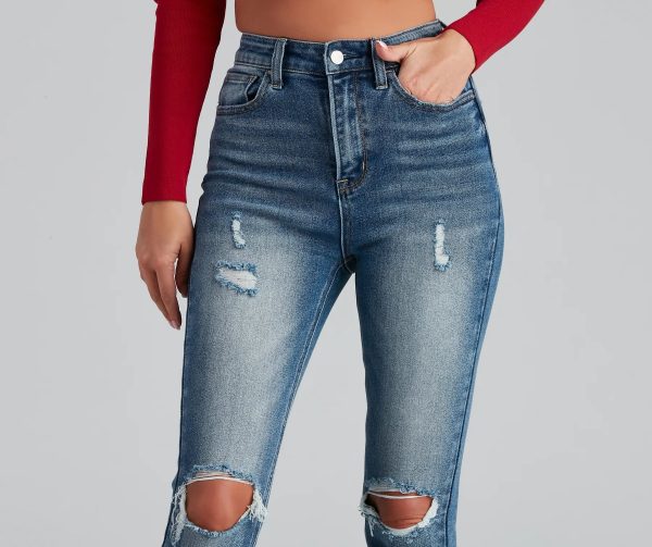 Taylor Distressed Cropped Skinny Jeans - Image 4