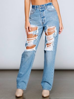 So Extra High Rise Destructed Boyfriend Jeans