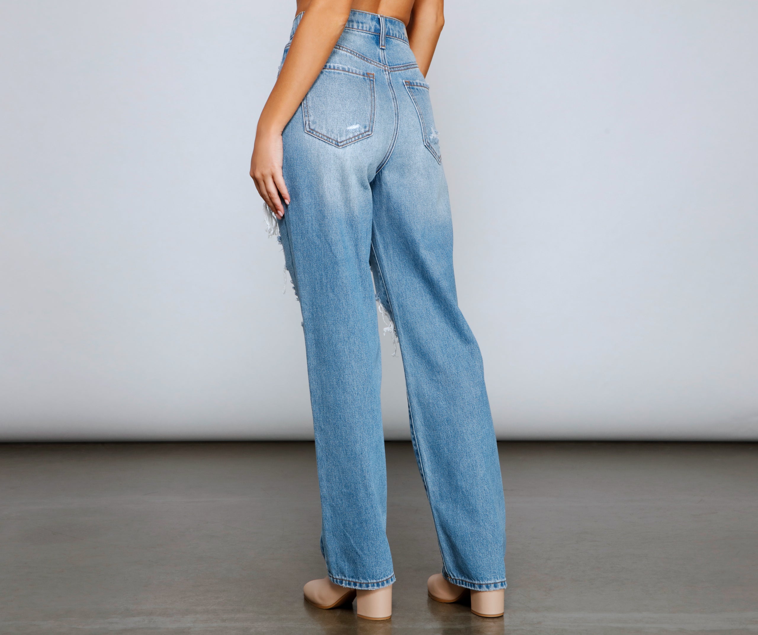 So Extra High Rise Destructed Boyfriend Jeans - Image 2