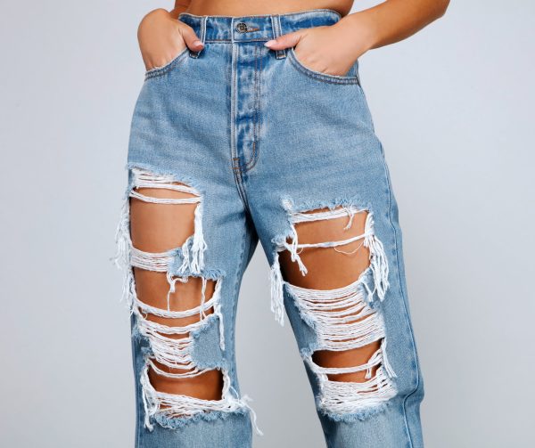 So Extra High Rise Destructed Boyfriend Jeans - Image 3