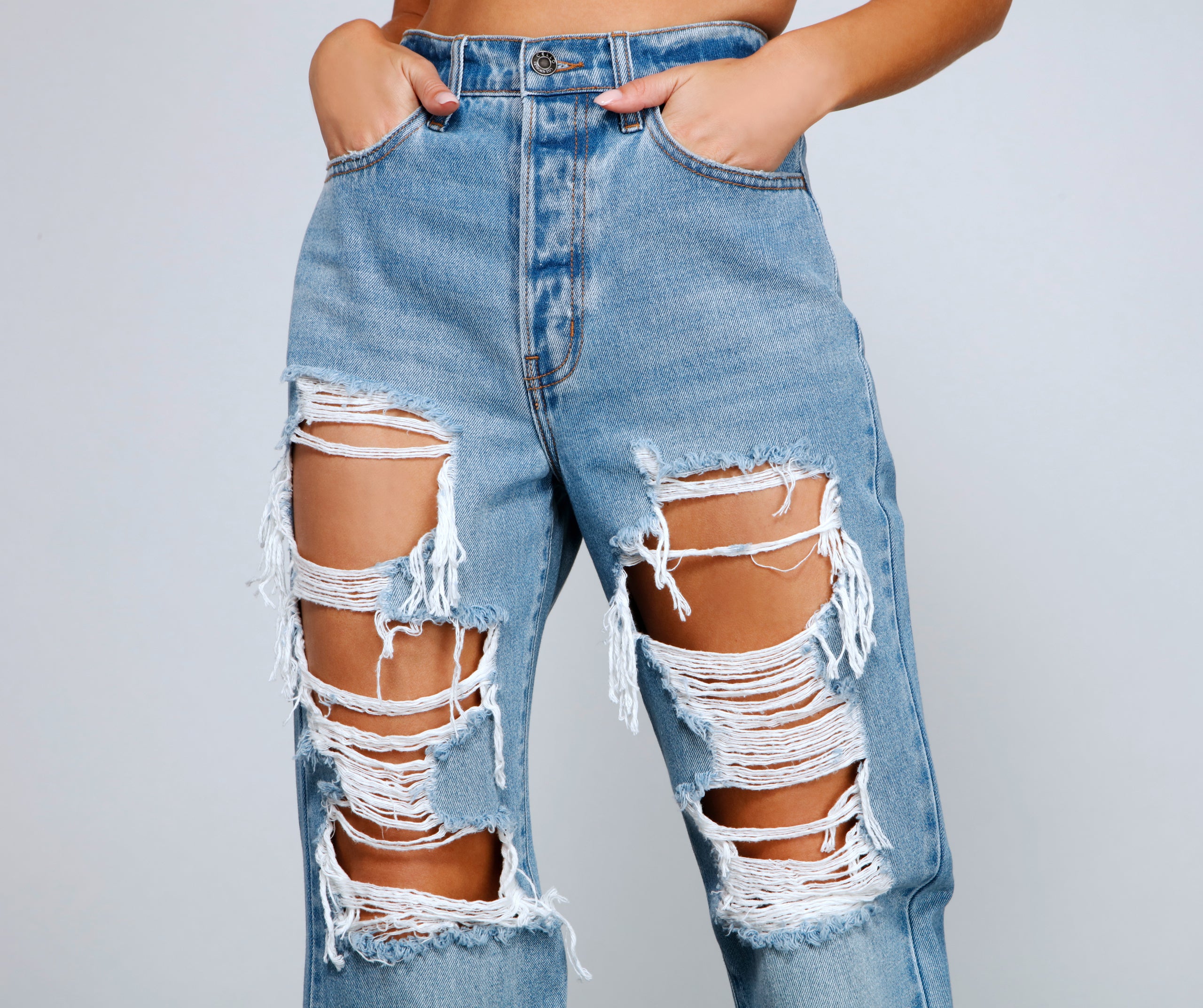So Extra High Rise Destructed Boyfriend Jeans - Image 3