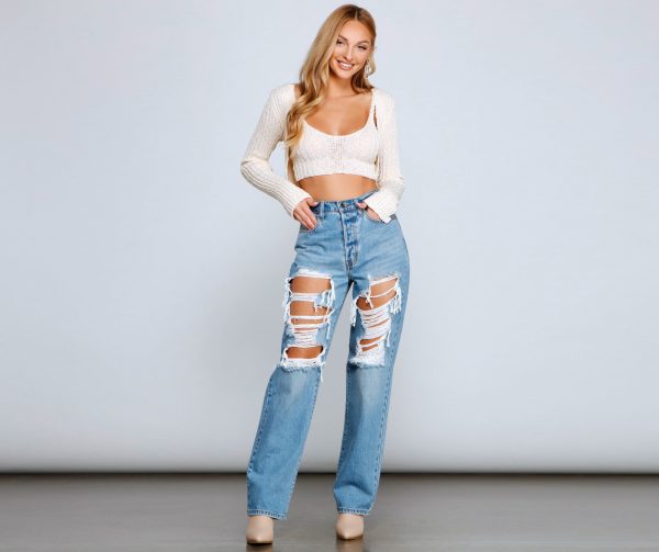 So Extra High Rise Destructed Boyfriend Jeans - Image 5