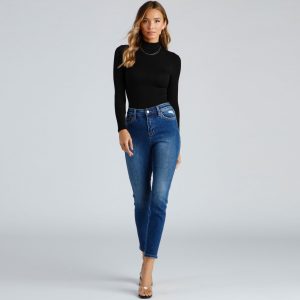Harper Mid-Rise Distressed Crop Skinny Jeans