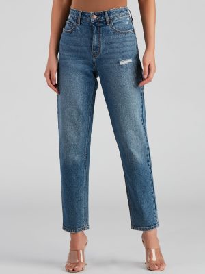 High-Rise Classic Straight-Leg Jeans