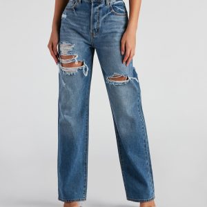Straight Forward High Rise Boyfriend Jeans
