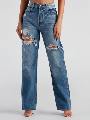 Straight Forward High Rise Boyfriend Jeans