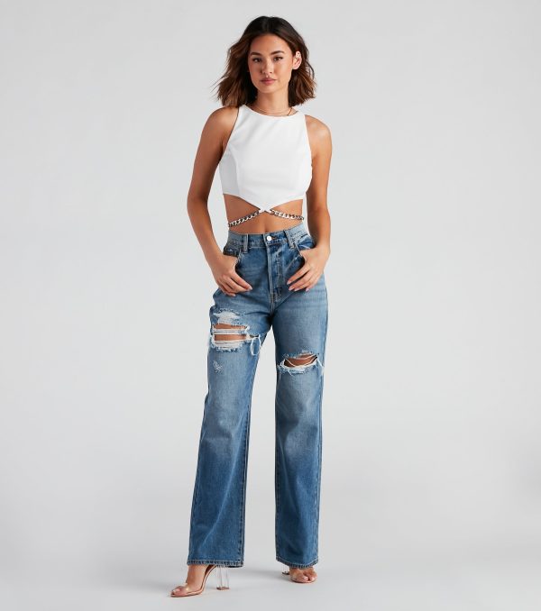 Straight Forward High Rise Boyfriend Jeans - Image 2