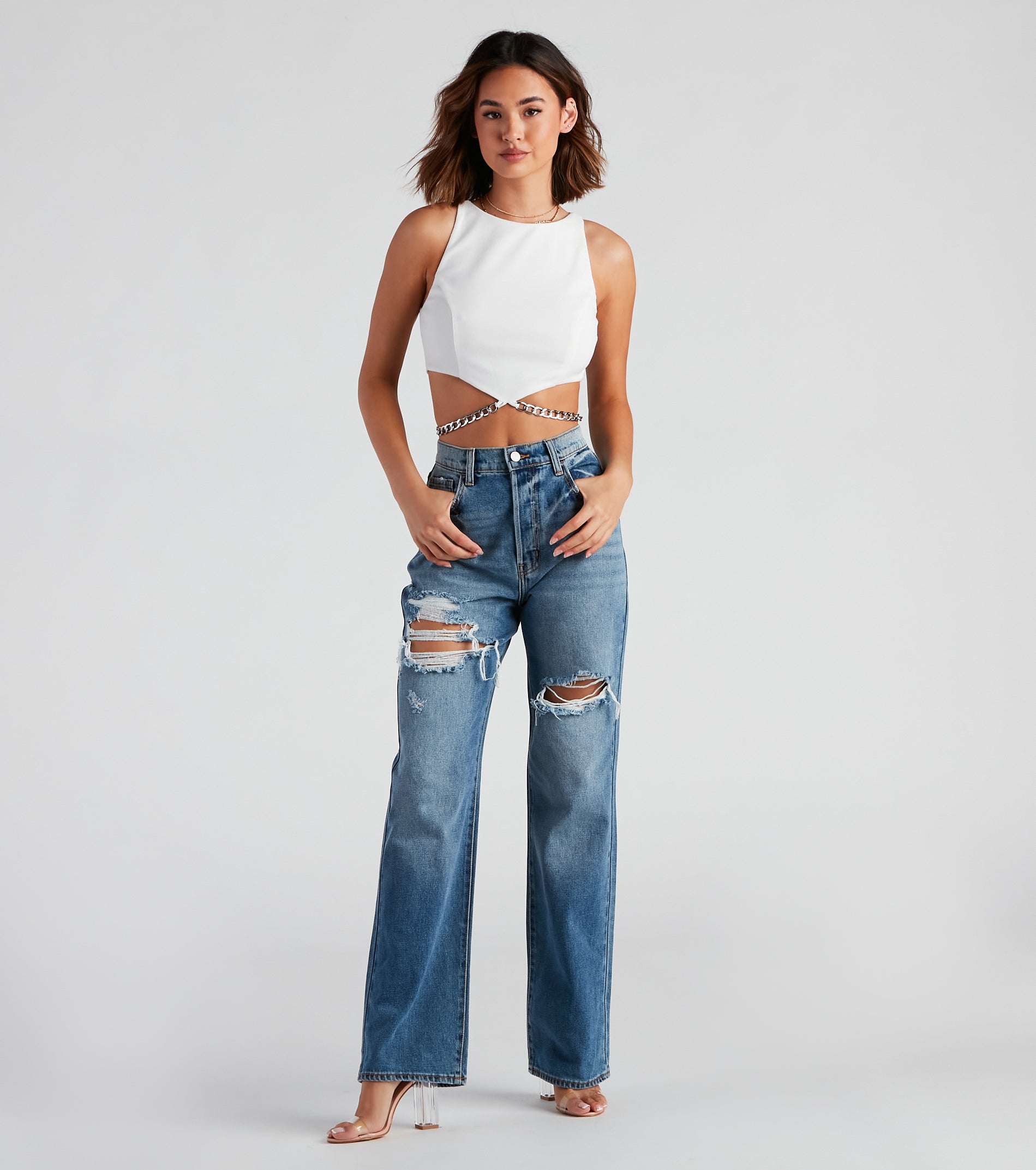 Straight Forward High Rise Boyfriend Jeans - Image 2