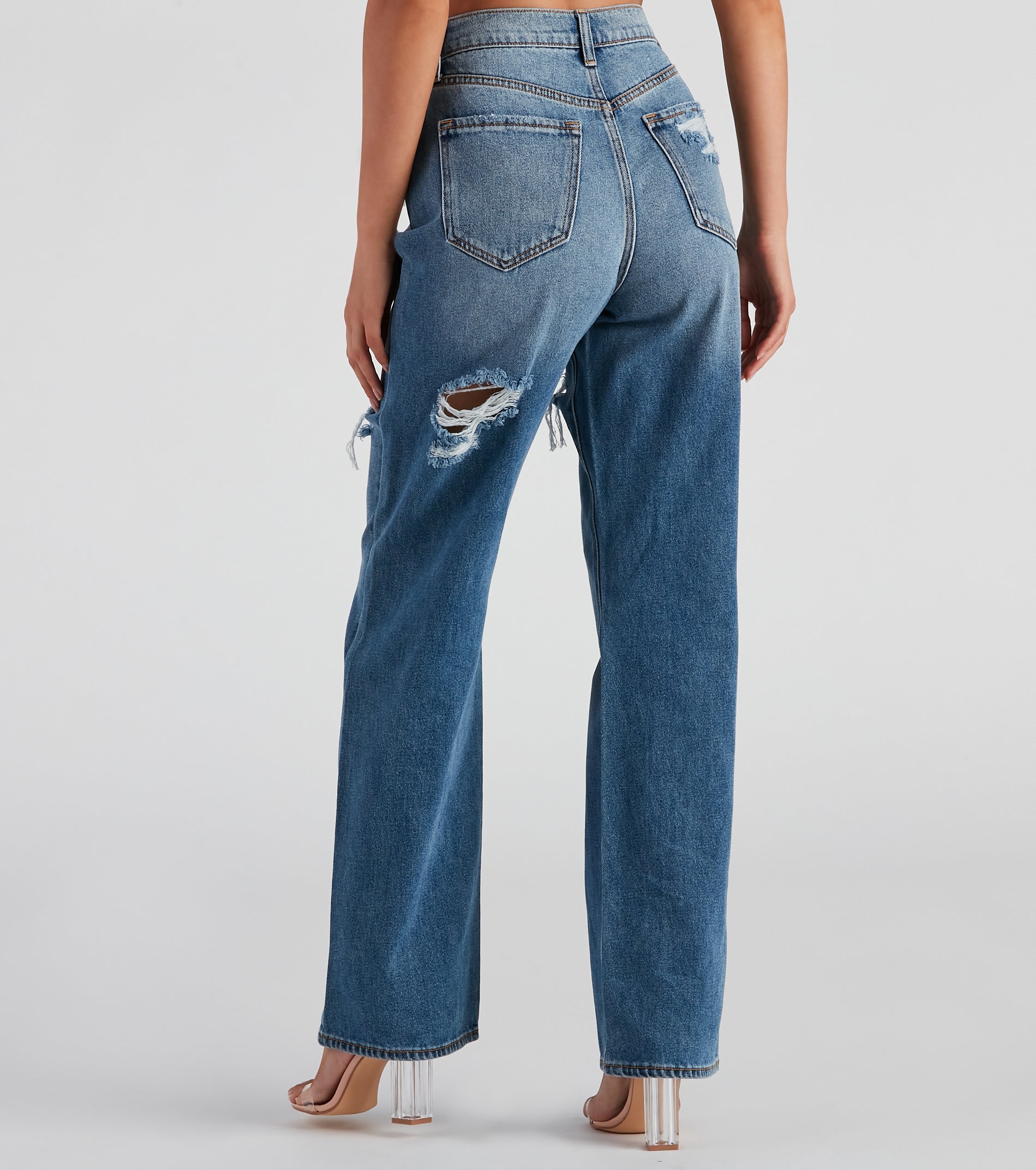 Straight Forward High Rise Boyfriend Jeans - Image 3
