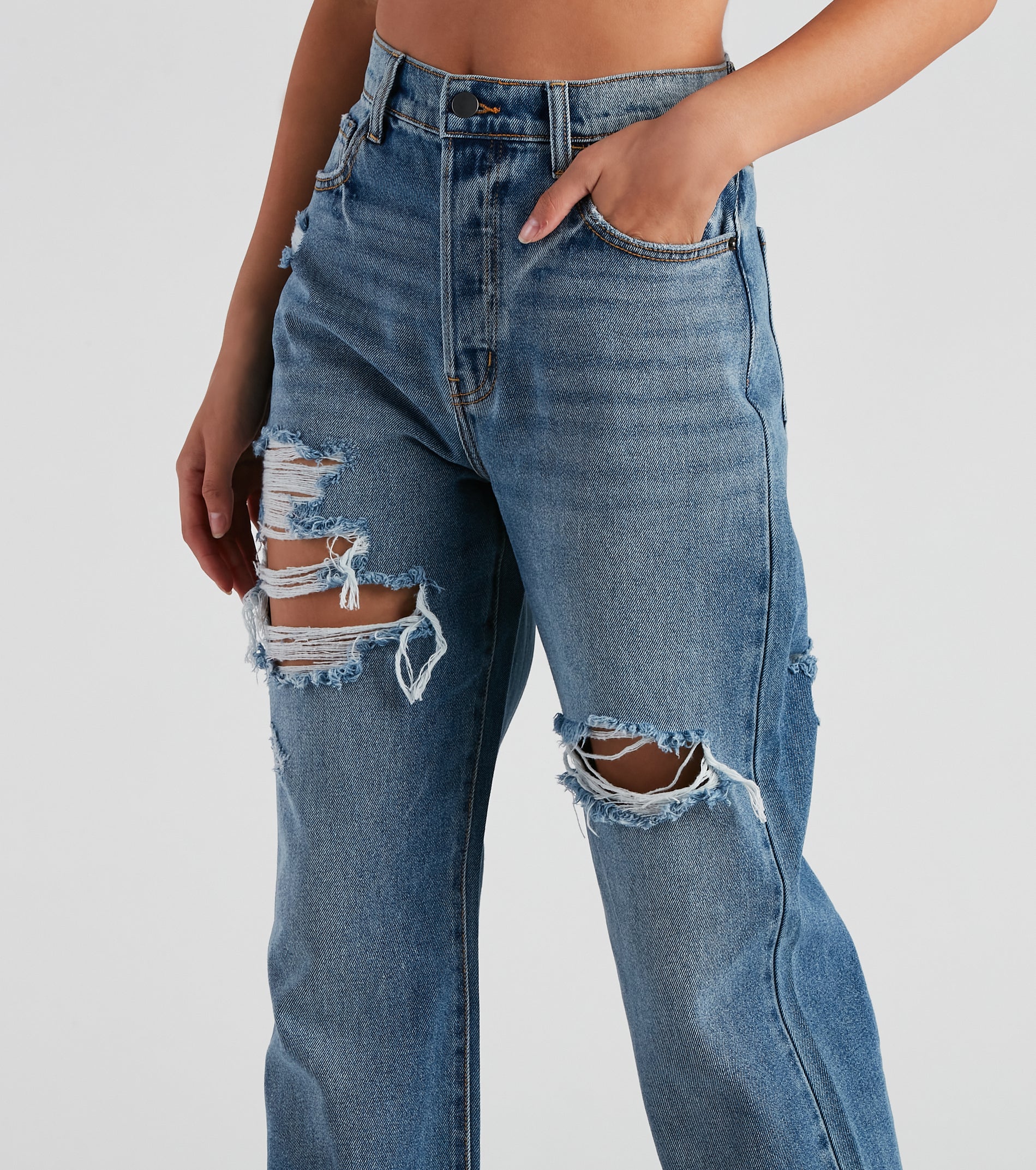 Straight Forward High Rise Boyfriend Jeans - Image 4