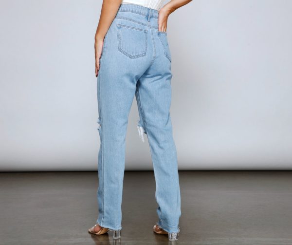 Casual Distressed Straight-Leg Jeans - Image 2