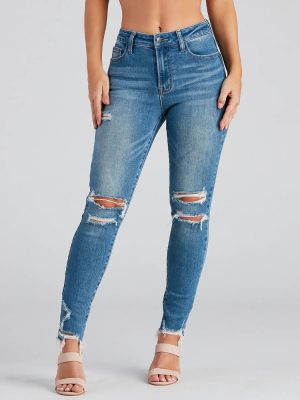 Harper Mid Rise Skinny Jeans By Windsor Denim