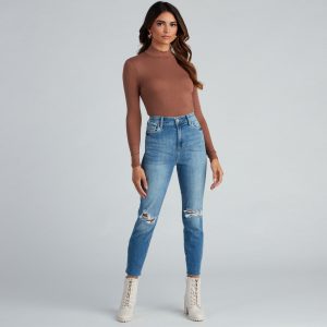 Trendy Everyday High-Rise Skinny Jeans