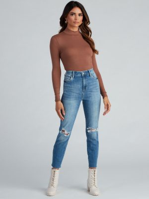 Trendy Everyday High-Rise Skinny Jeans