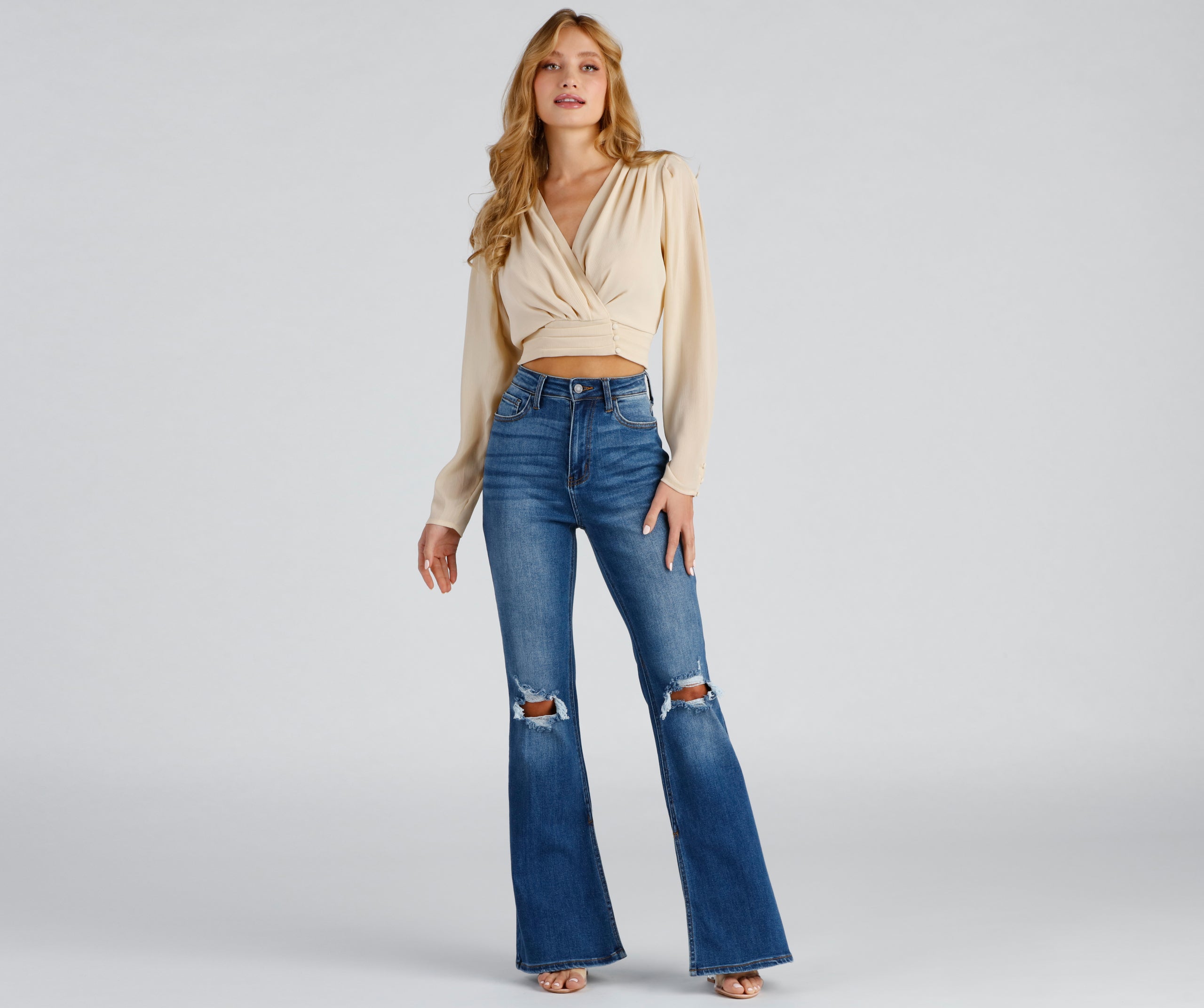 Total Flare High-Rise Distressed Jeans - Image 5