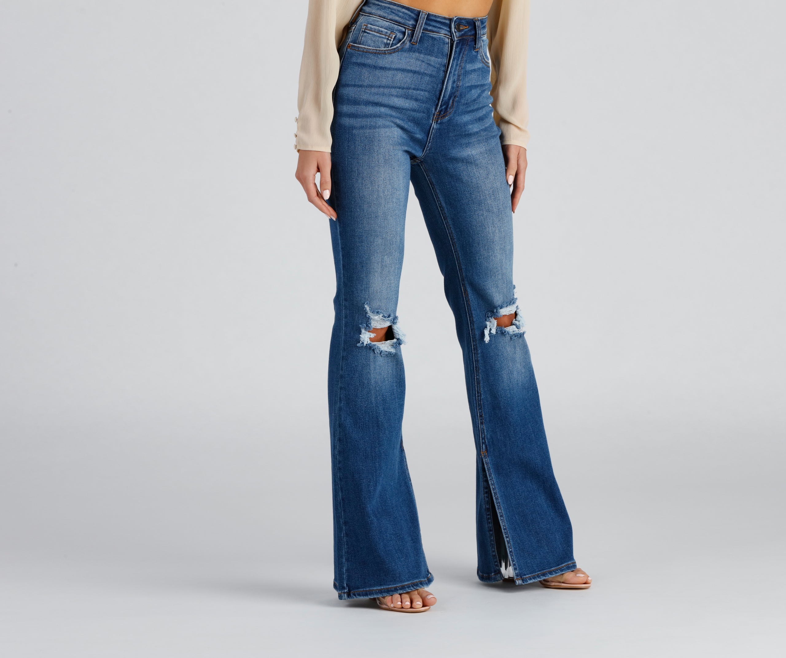 Total Flare High-Rise Distressed Jeans - Image 7