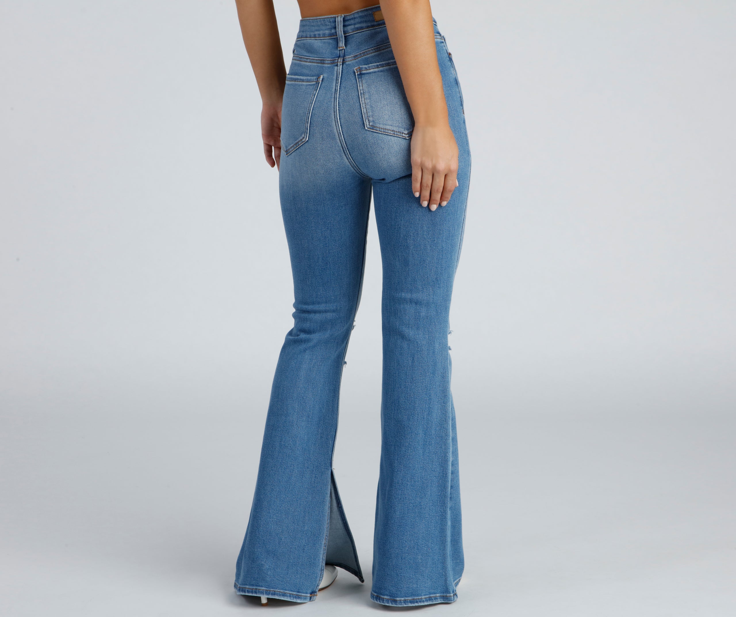 Total Flare High-Rise Distressed Jeans - Image 3