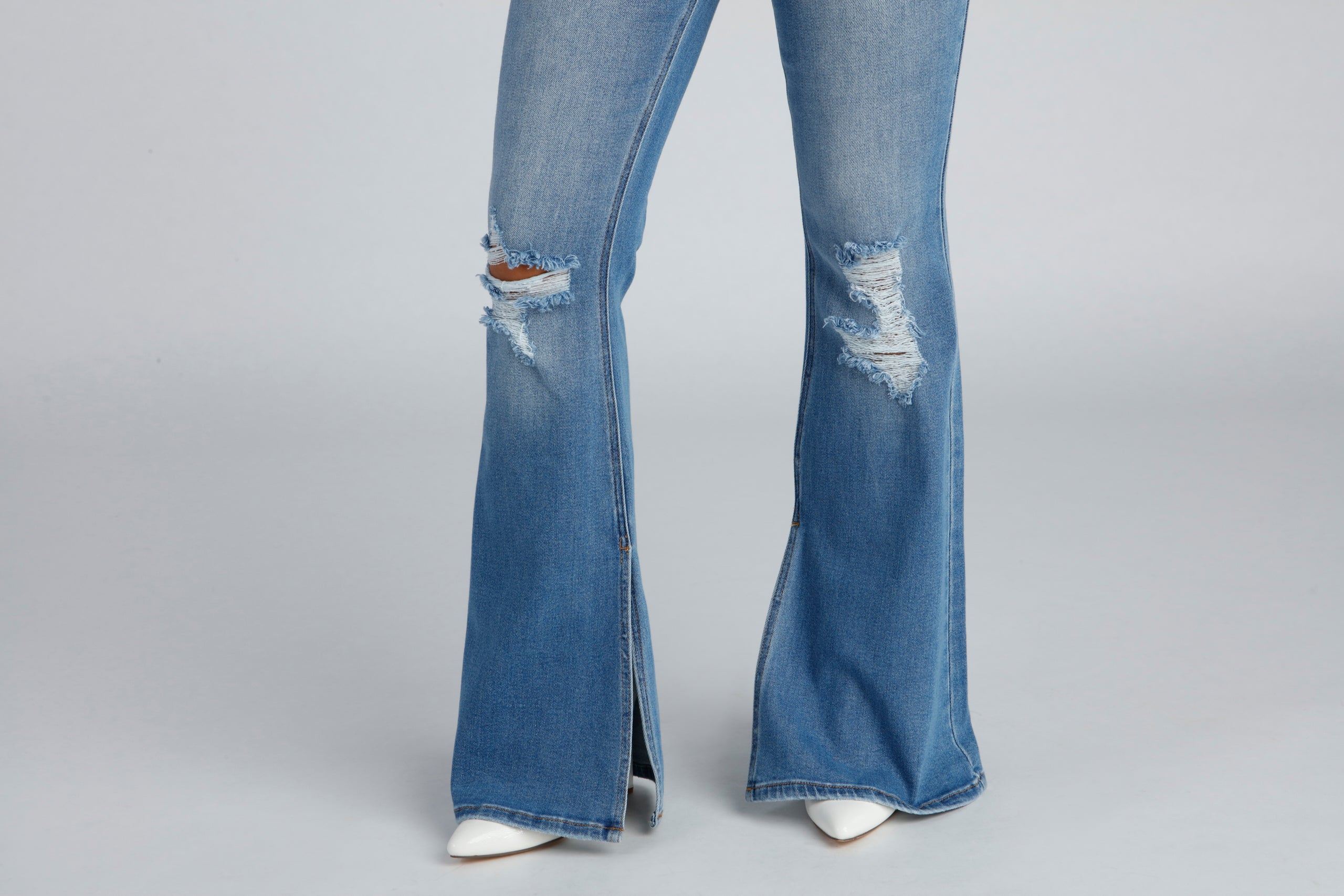 Total Flare High-Rise Distressed Jeans - Image 4
