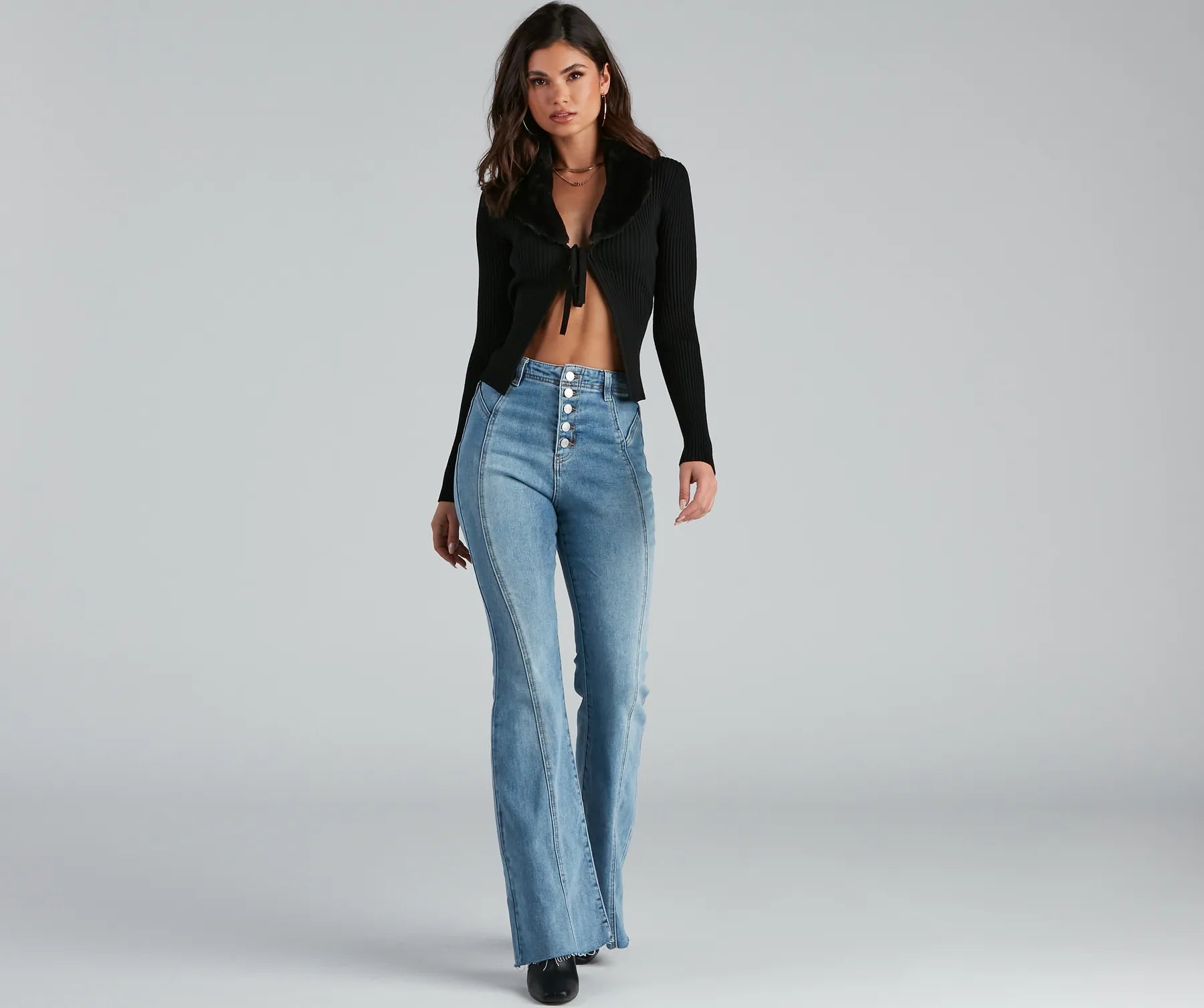 High-Rise Flared Straight-Leg Jeans - Image 2