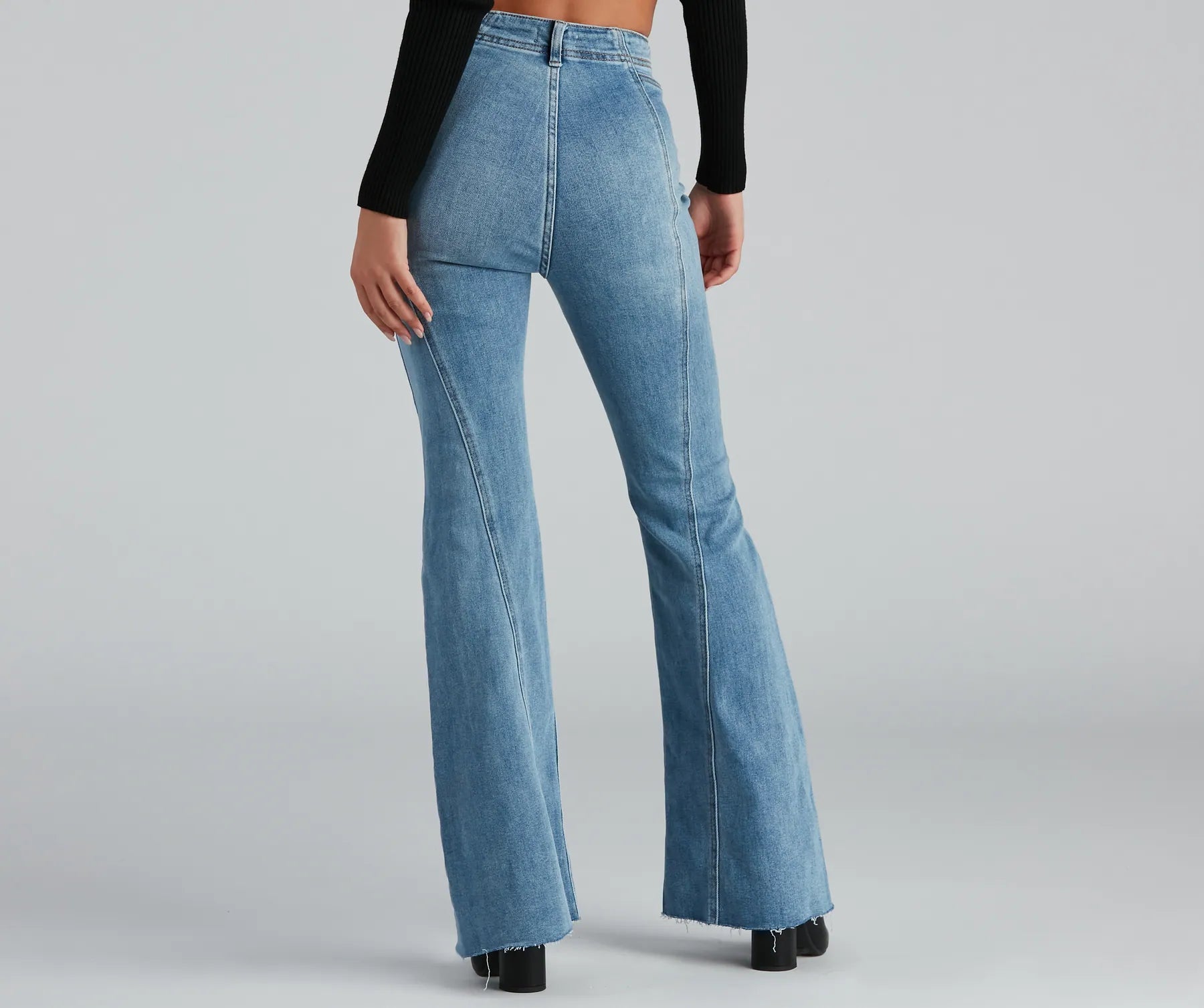 High-Rise Flared Straight-Leg Jeans - Image 3