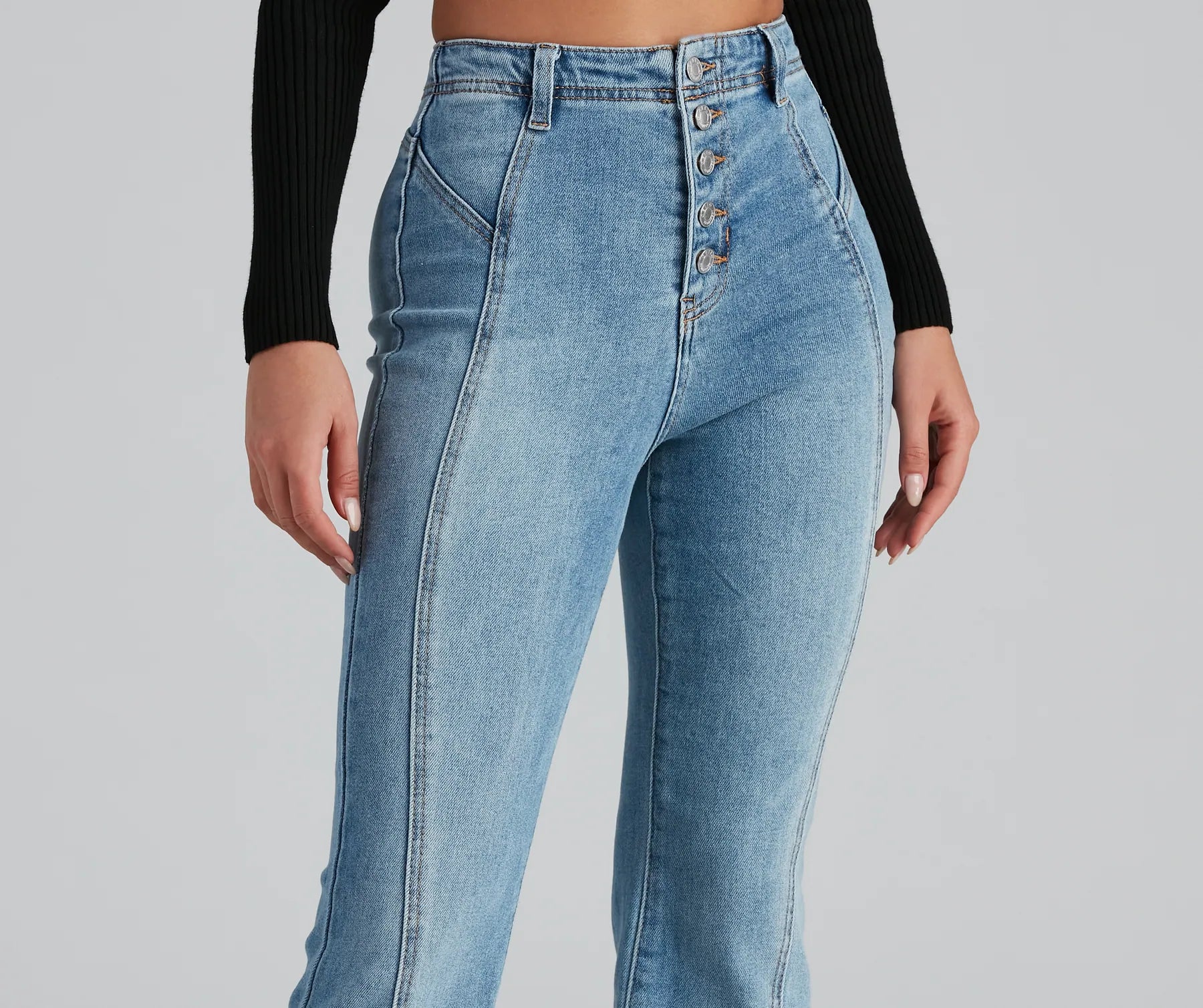 High-Rise Flared Straight-Leg Jeans - Image 4