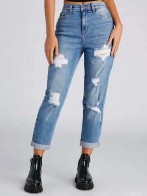 Raise The Bar High Rise Mom Jeans