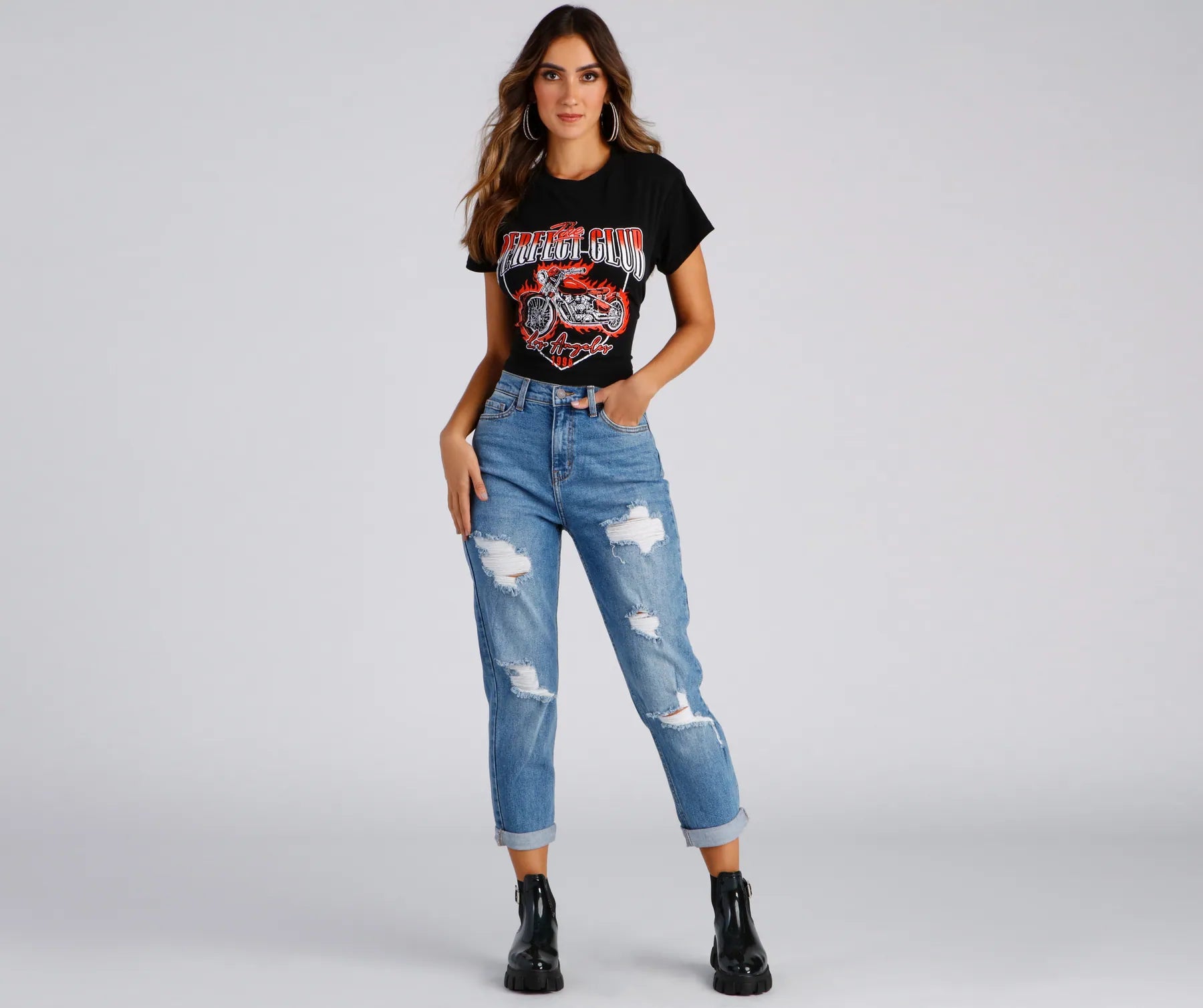 Raise The Bar High Rise Mom Jeans - Image 2
