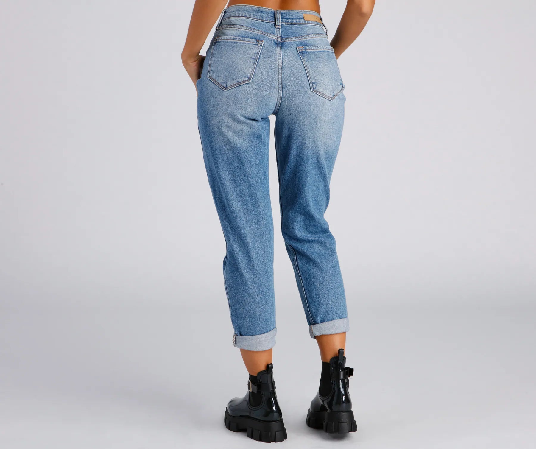 Raise The Bar High Rise Mom Jeans - Image 3
