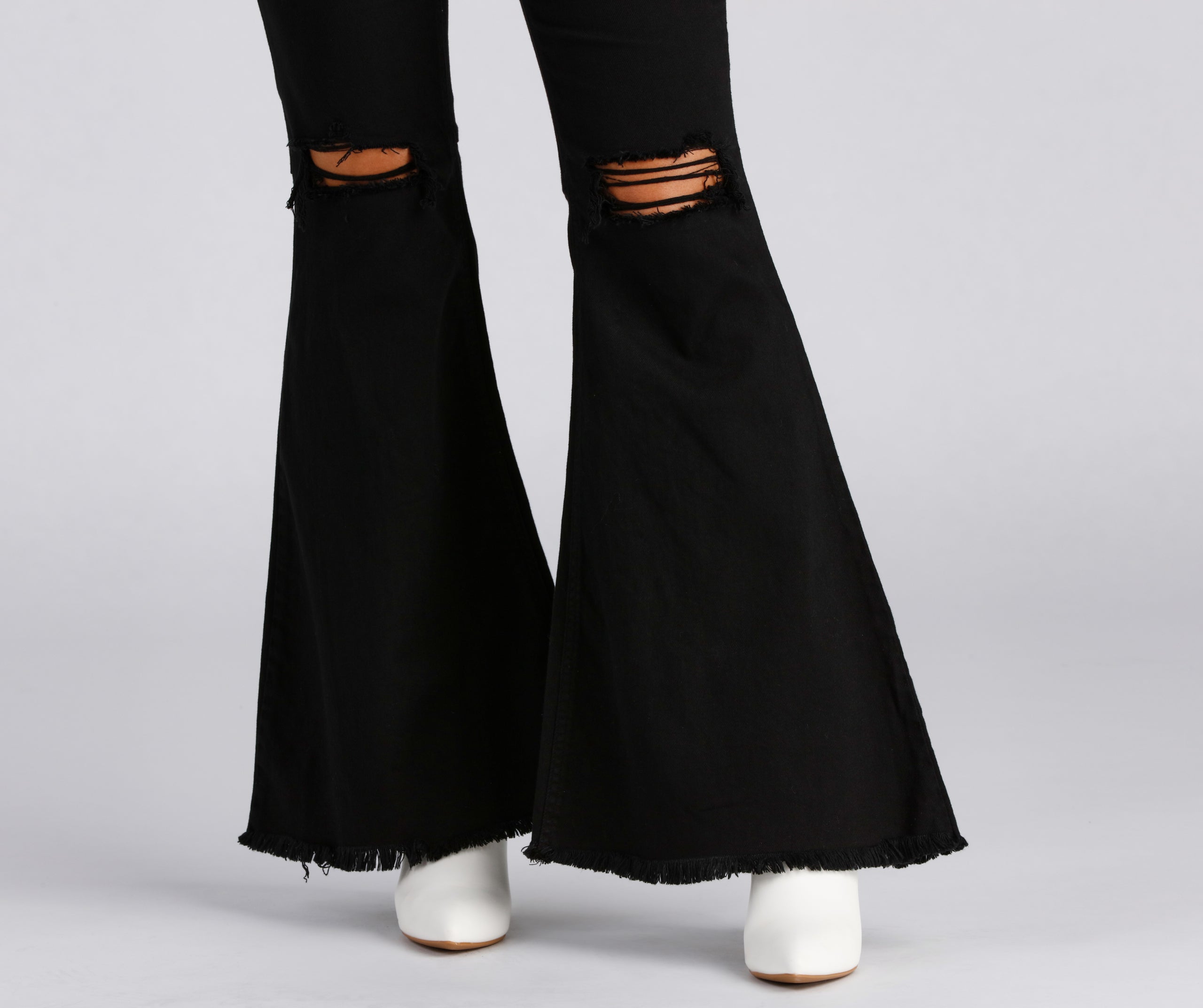 Fashion Distress High-Rise Flared Jeans - Image 3