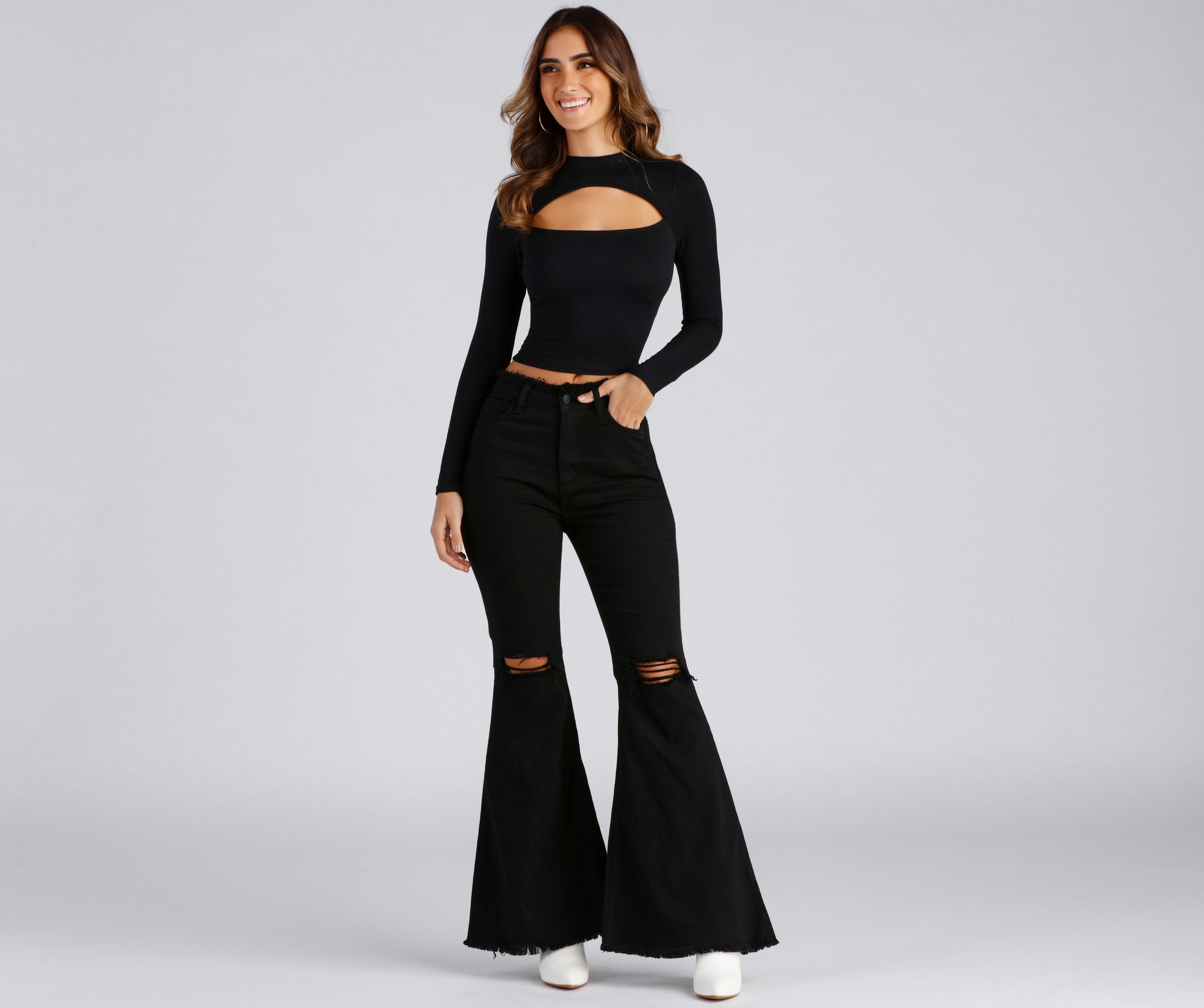 Fashion Distress High-Rise Flared Jeans - Image 4