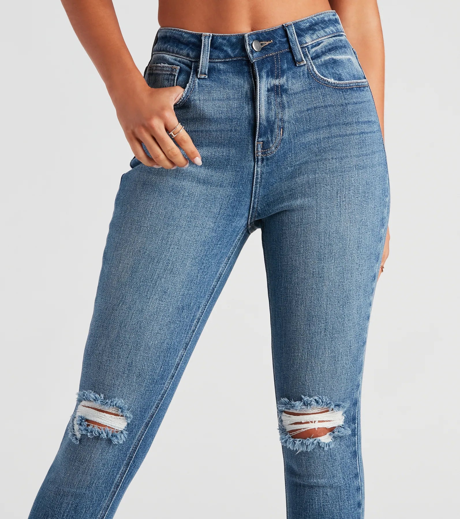 Taylor High Rise Skinny Distressed Jeans By Windsor Denim - Image 4