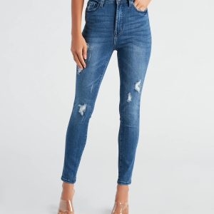 Taylor High Rise Distressed Skinny Jeans By Windsor Denim