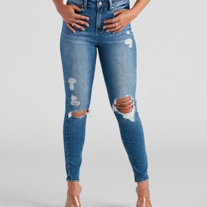 Harper Mid-Rise Skinny Denim Jeans