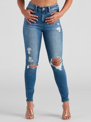 Harper Mid-Rise Skinny Denim Jeans