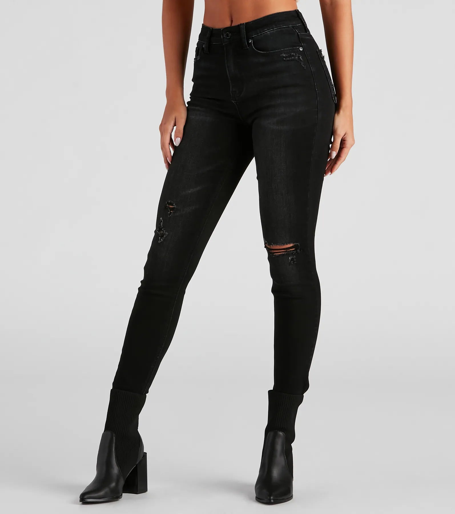 Taylor High Rise Distressed Skinny Jeans By Windsor Denim - Image 2