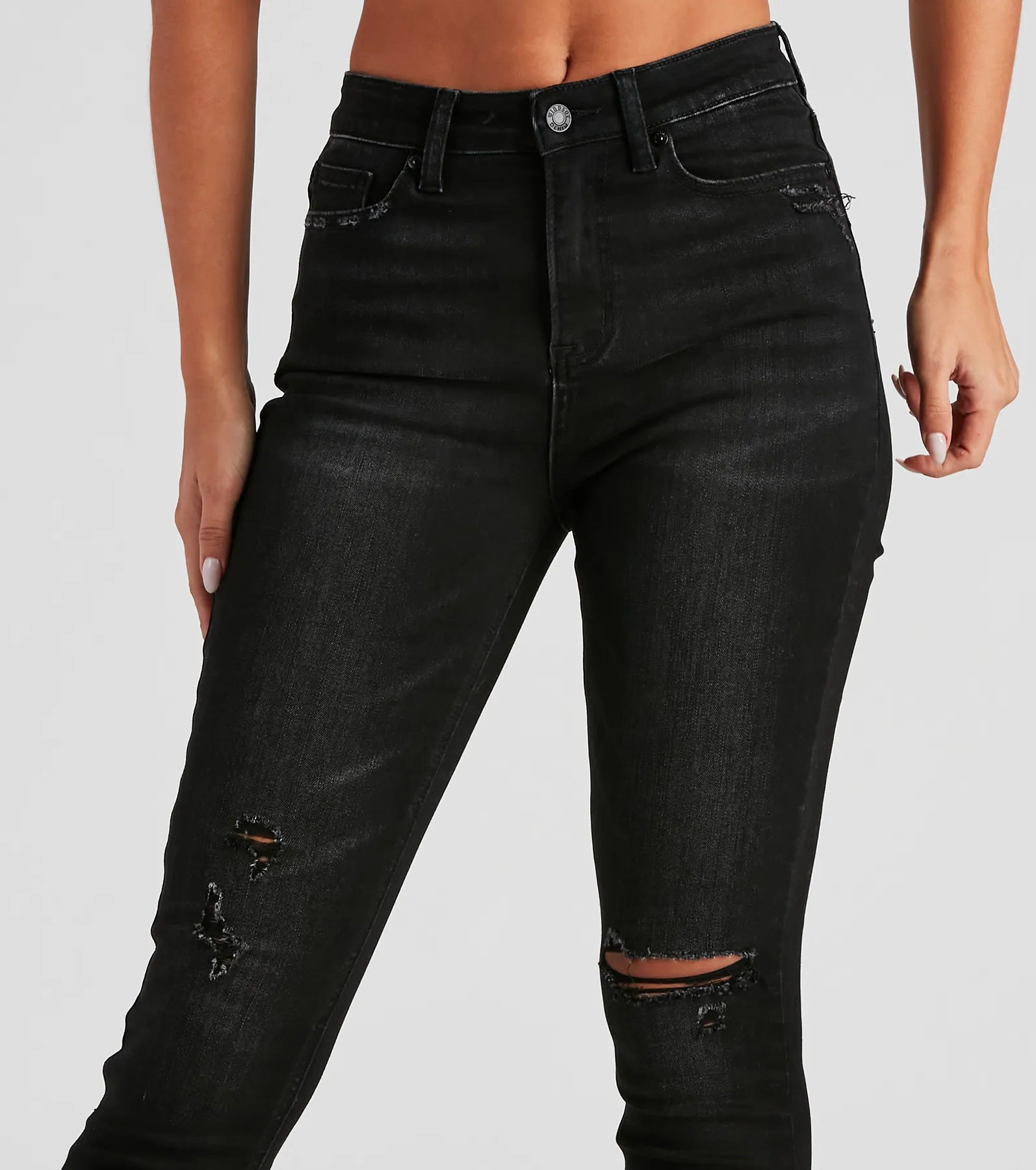 Taylor High Rise Distressed Skinny Jeans By Windsor Denim - Image 4