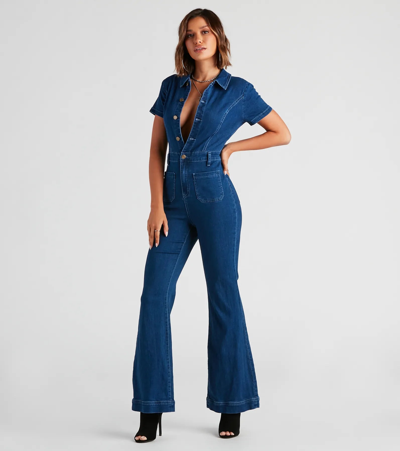 Gimme The Flare Denim Jumpsuit - Image 2