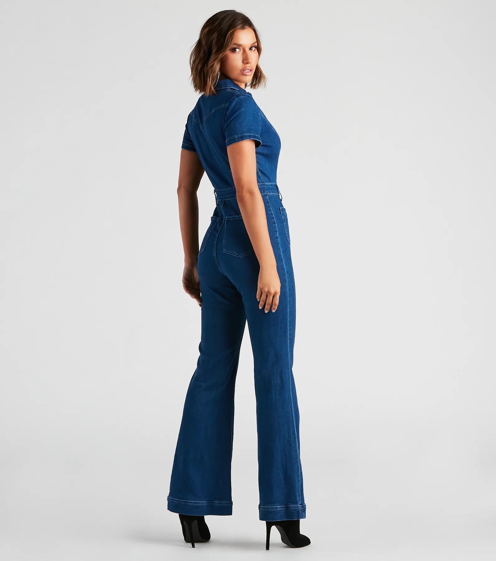 Gimme The Flare Denim Jumpsuit - Image 3