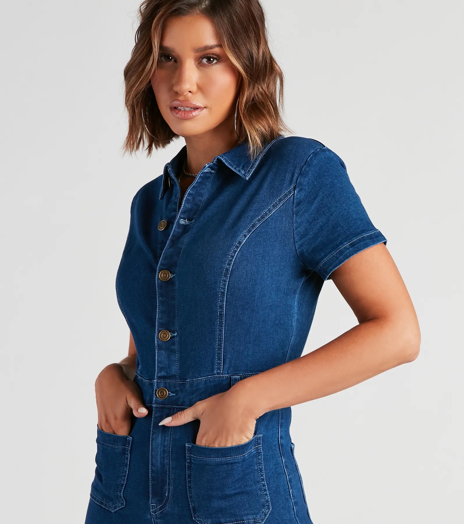 Gimme The Flare Denim Jumpsuit - Image 4