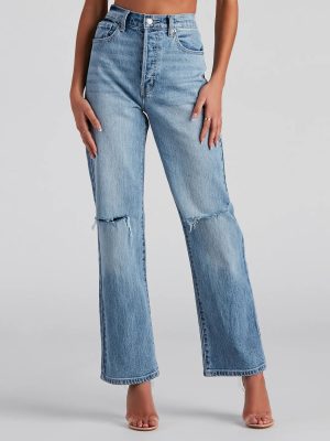 Got The Blues High Rise Boyfriend Jeans