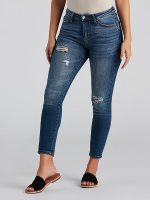 Hit The Jackpot Mid Rise Skinny Jeans
