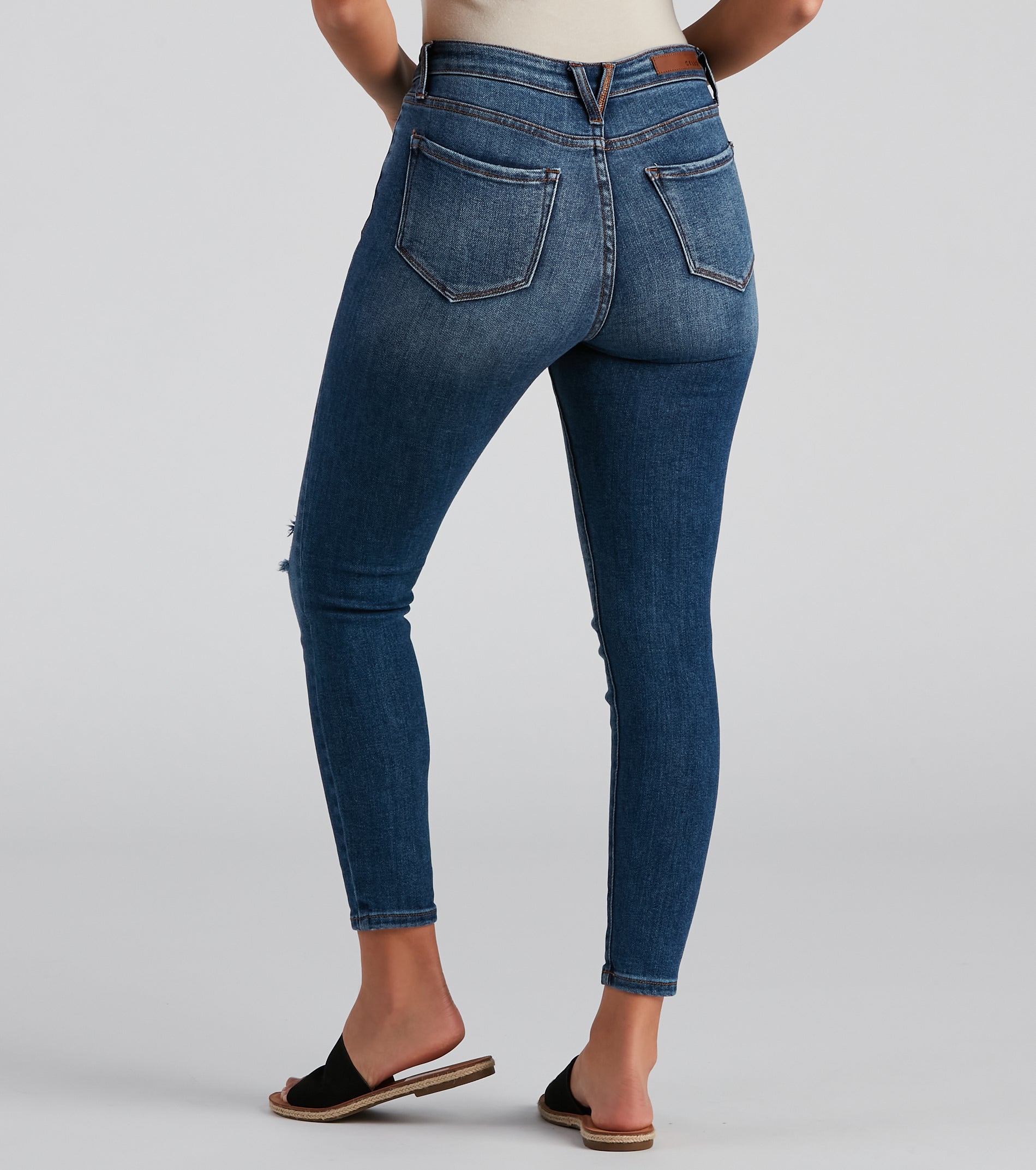Hit The Jackpot Mid Rise Skinny Jeans - Image 3