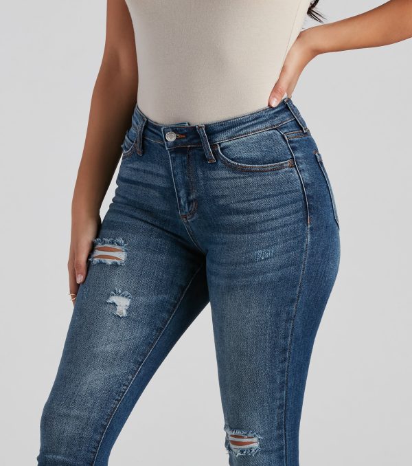 Hit The Jackpot Mid Rise Skinny Jeans - Image 4